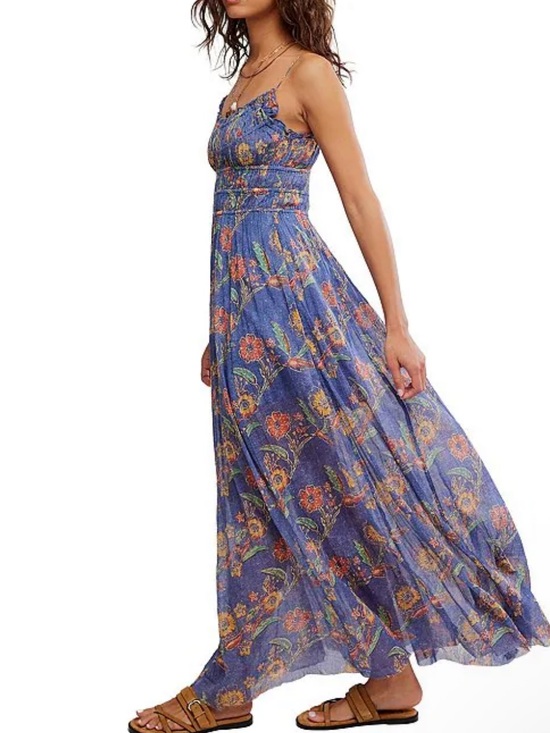 Free People Dresses & Skirts - Free People One Ciella Printed Scoop Neck Sleeveless A-Line Maxi Dress